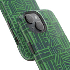 Green Magnetic Phone Case — 2-Layer Geometric MagSafe-Compatible Impact-Resistant Cover, green magnetic phone case- price match with CASETiFY and Casely, detached patterned case with precise camera cutout.