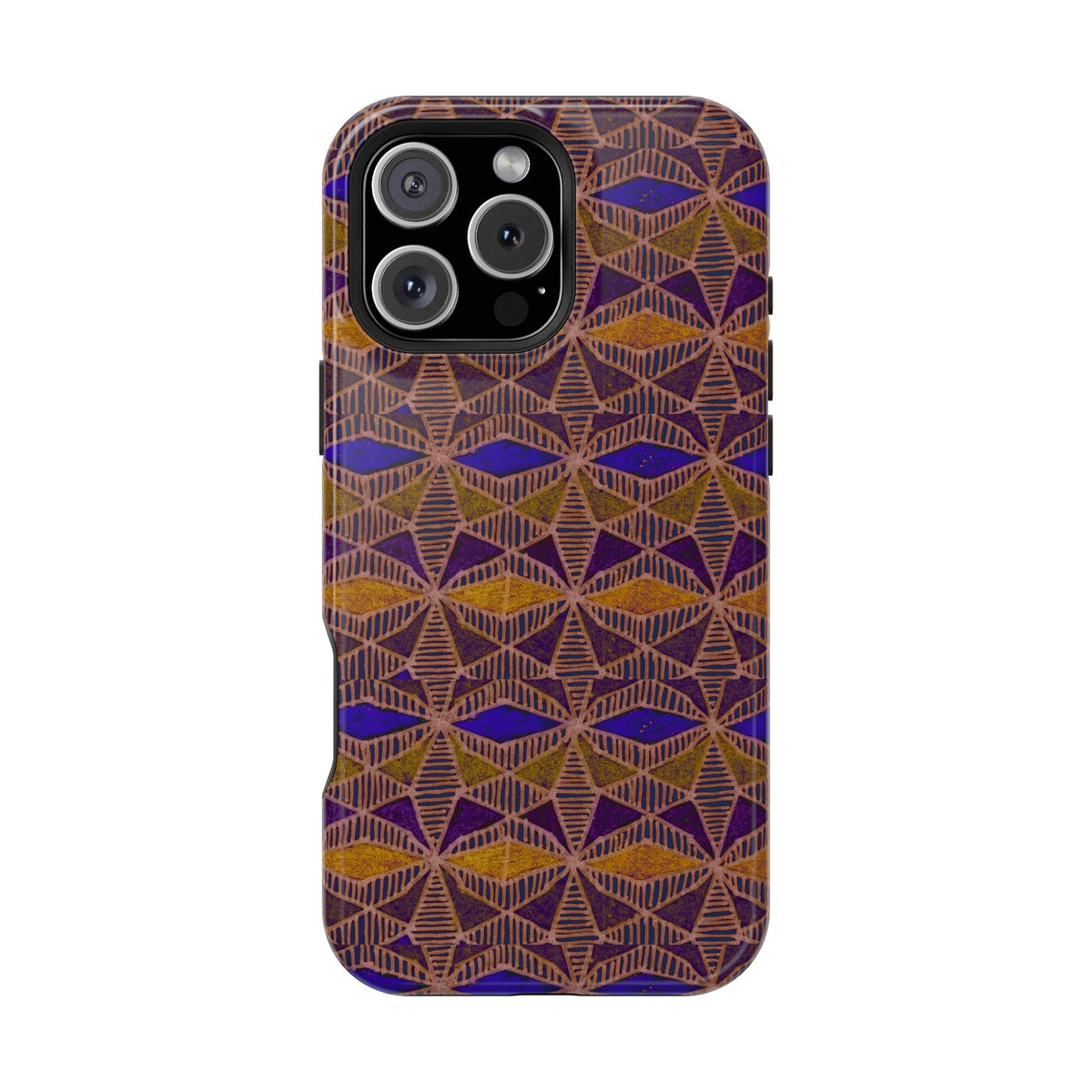 Phone Case — Geometric Tribal Pattern Magnetic Impact-Resistant Case, Fractyl impact resistant iphone 16 pro case with slim impact protection and expressive geometric design.