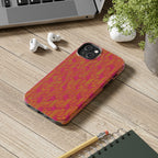 Tough Phone Case — Vibrant Tropical Herringbone Pattern, impact resistant iphone 17 case with slim protective sidewall profile