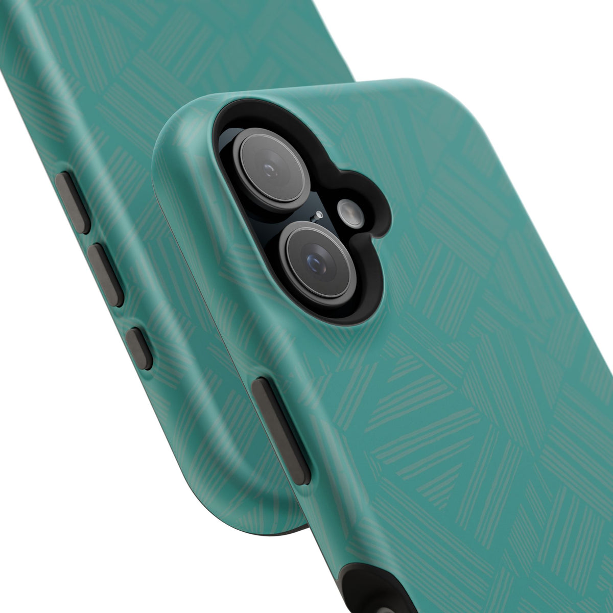 Magnetic Impact-Resistant Phone Case — Teal Geometric Protective Cover, magnetic iphone 18 pro case exploded protective shell