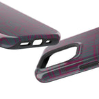 Slim Protective iPhone 16 ProMax Case With MagSafe, Dual-Layer Plum Geometric Design