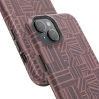 Impact Resistant Iphone 17 Pro Max Case - MagSafe Dual-Layer Geometric Brown Design