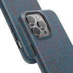 Impact Resistant iPhone 17 Case, Teal Geometric MagSafe Dual-Layer Protection
