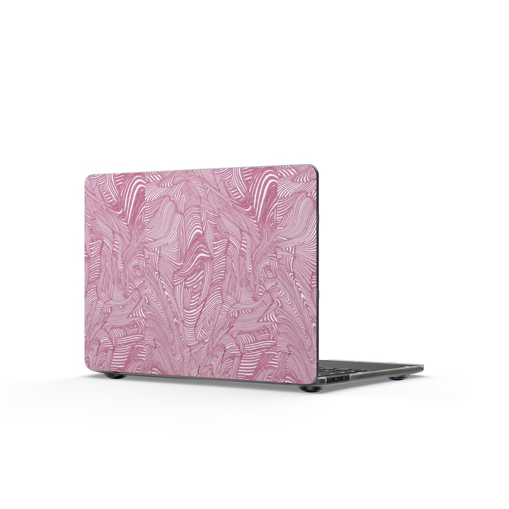 Pink Marble Matte MacBook Case — Elegant Swirl Laptop Cover featuring a muted pink swirl design and durable protective macbook shell finish