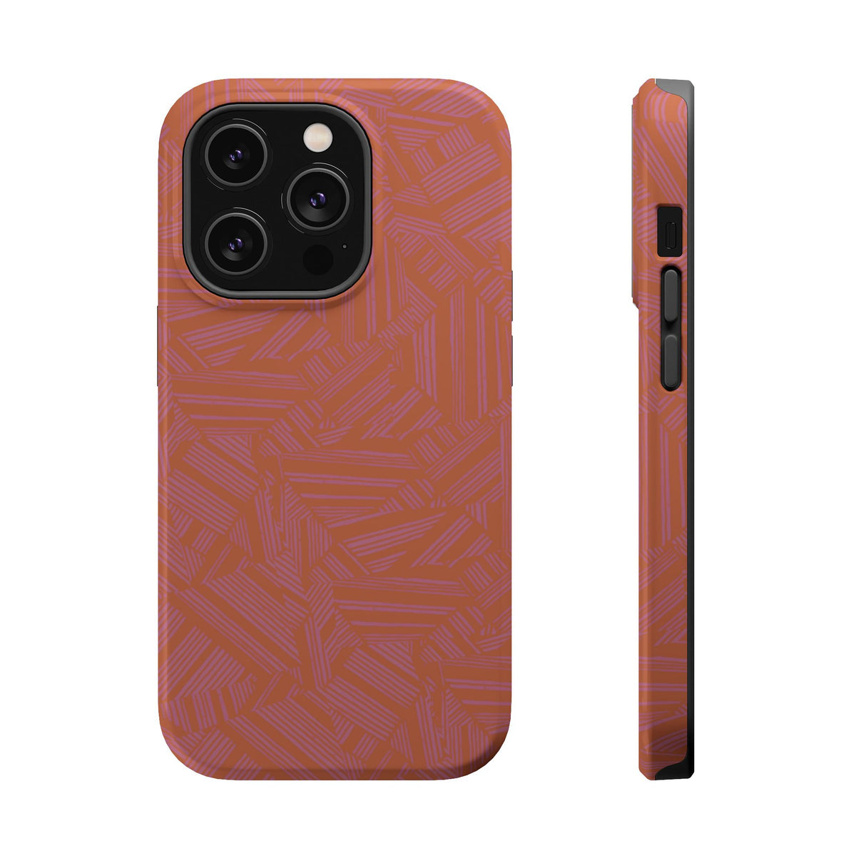 Protective iPhone 18 Pro Max Case With Terracotta Geometric MagSafe Impact Resistance