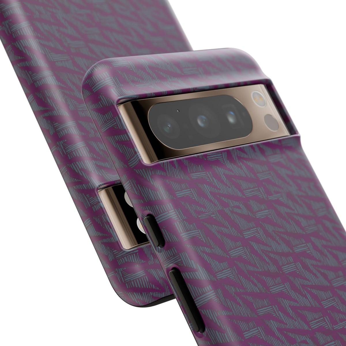 Shockproof Iphone 17 Pro Cover, Purple Geometric Dual-Layer TPU Case, UV-Protected