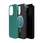 Magnetic Impact-Resistant Phone Case — Teal Geometric Protective Cover, magnetic iphone 18 pro case internal magnet system