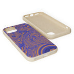Biodegradable iPhone 17 Case – Purple Orange Marble Swirl Eco-Friendly Protection