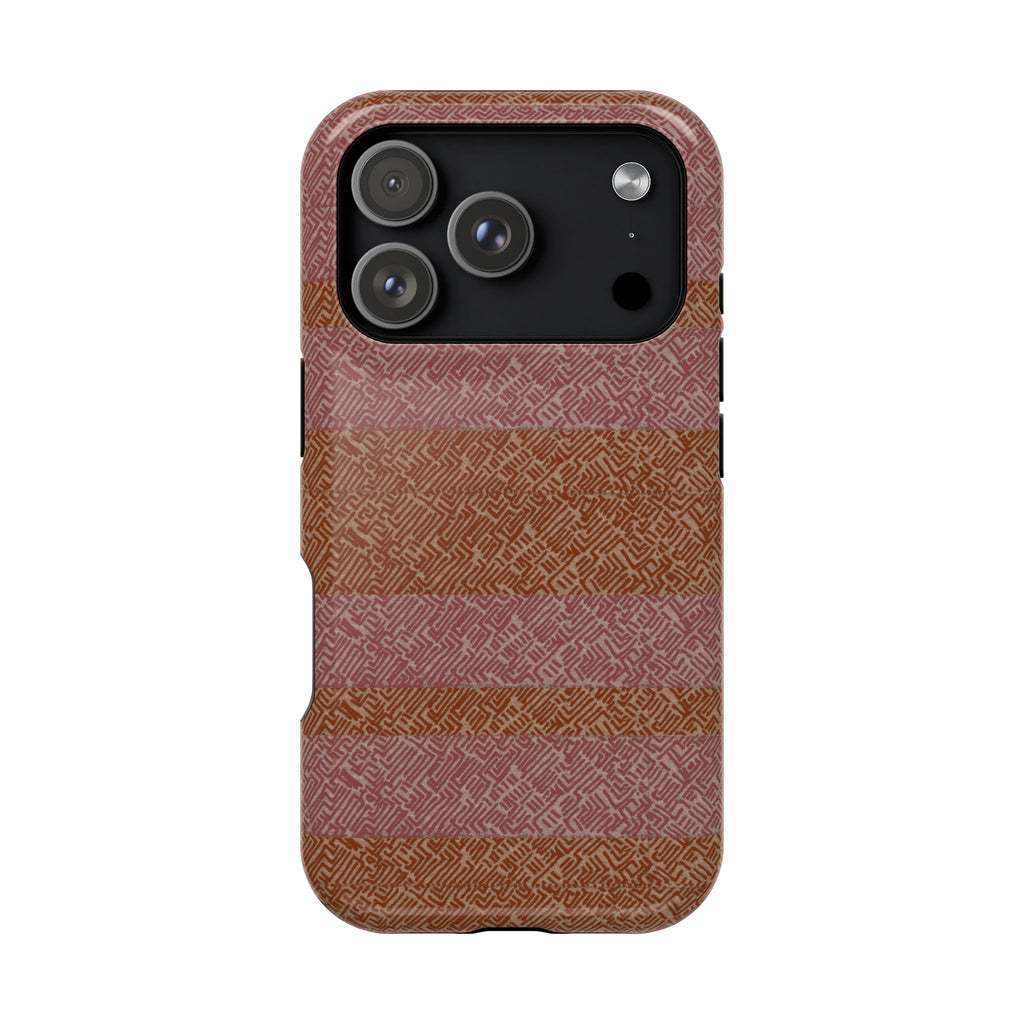 Striped Leather-Texture Magnetic Phone Case — Impact-Resistant iPhone Cover, camera opening wireless charging iphone 18 pro max case