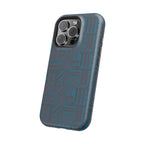 Impact Resistant iPhone 17 Case, Teal Geometric MagSafe Dual-Layer Protection
