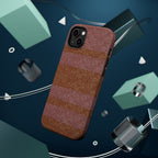 Striped Leather-Texture Magnetic Phone Case — Impact-Resistant iPhone Cover, premium striped wireless charging iphone 18 pro max case