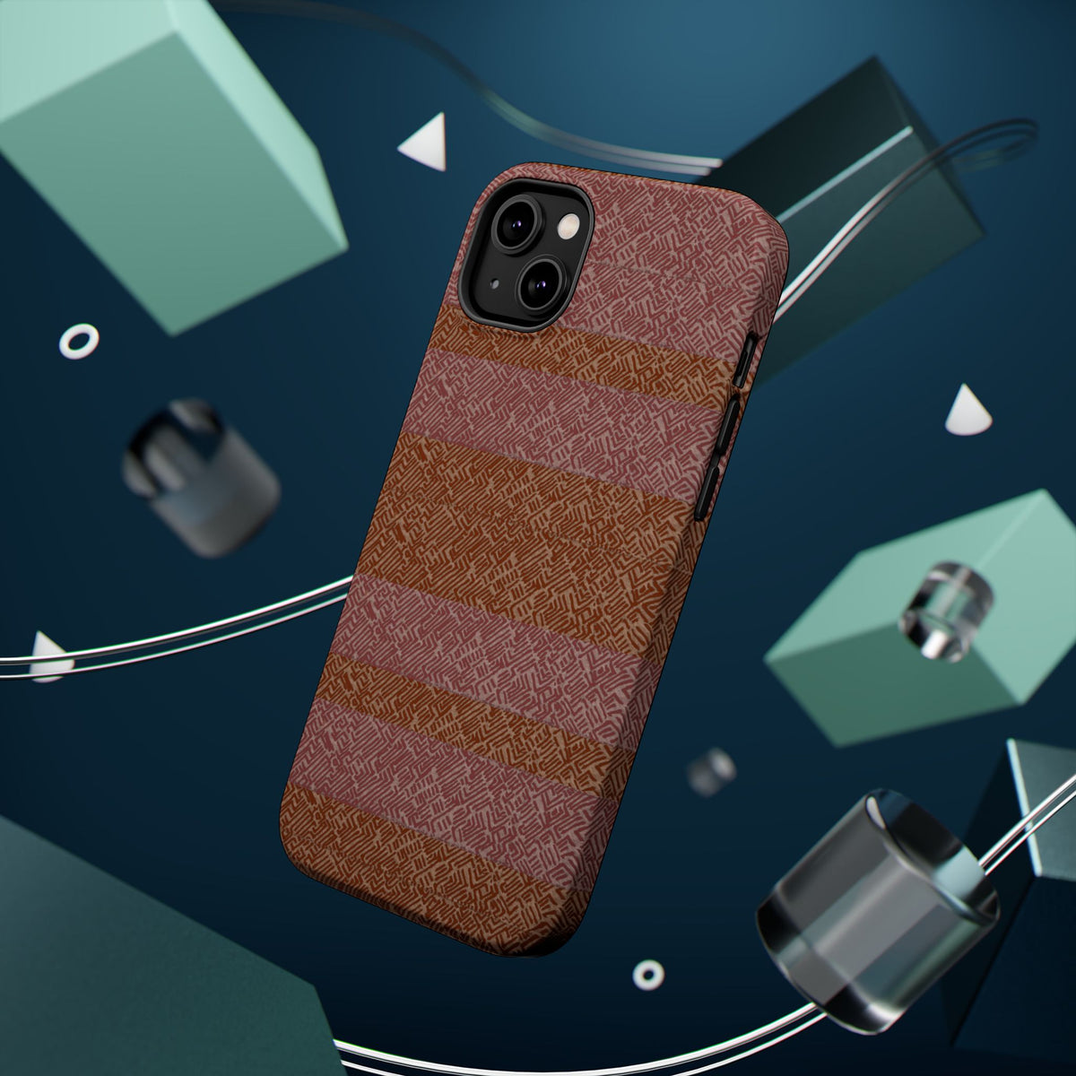 Striped Leather-Texture Magnetic Phone Case — Impact-Resistant iPhone Cover, premium striped wireless charging iphone 18 pro max case