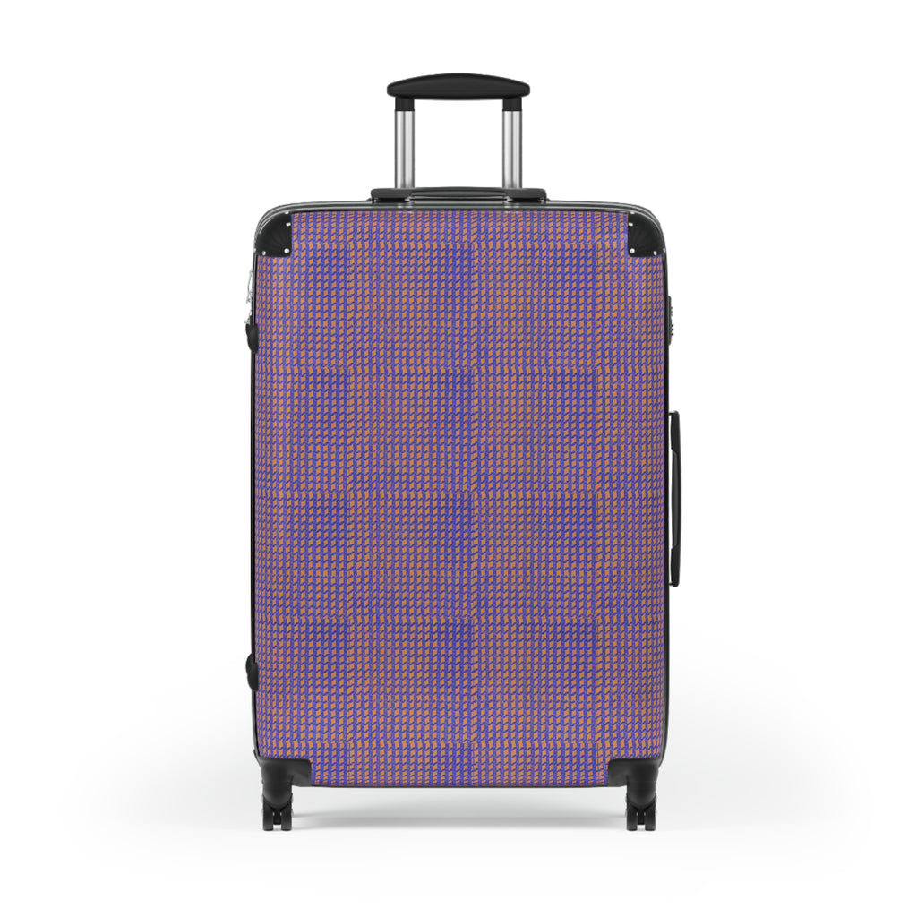 Purple Houndstooth Carry-On Suitcase — Retro Pattern Luggage for Travel