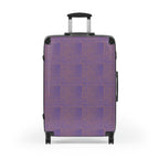 Purple Houndstooth Carry-On Suitcase — Retro Pattern Luggage for Travel
