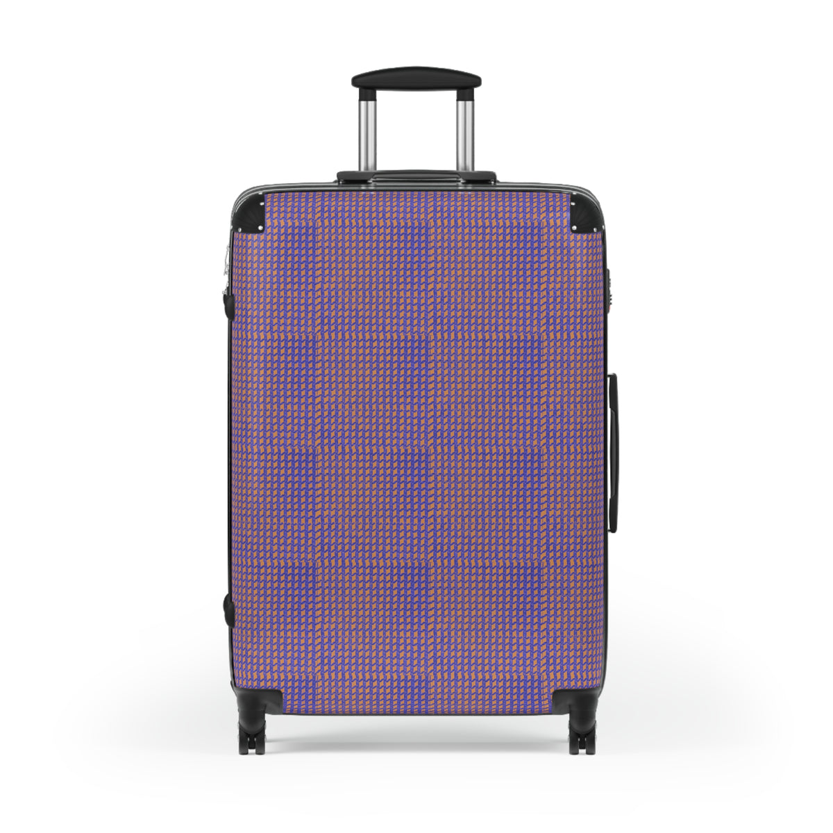 Purple Houndstooth Carry-On Suitcase — Retro Pattern Luggage for Travel