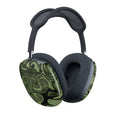 Artful AirPods Max Case — Olive Green Marble Swirl, Lightweight & Scratch-Resistant Design shown on Apple AirPods Max headphones, featuring a stylish protective shell. Apple airpods max 2ccase with vivid, durable marble artwork.