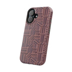 Impact Resistant Iphone 17 Pro Max Case - MagSafe Dual-Layer Geometric Brown Design