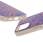 Biodegradable iPhone 17 Case – Purple Orange Marble Swirl Eco-Friendly Protection