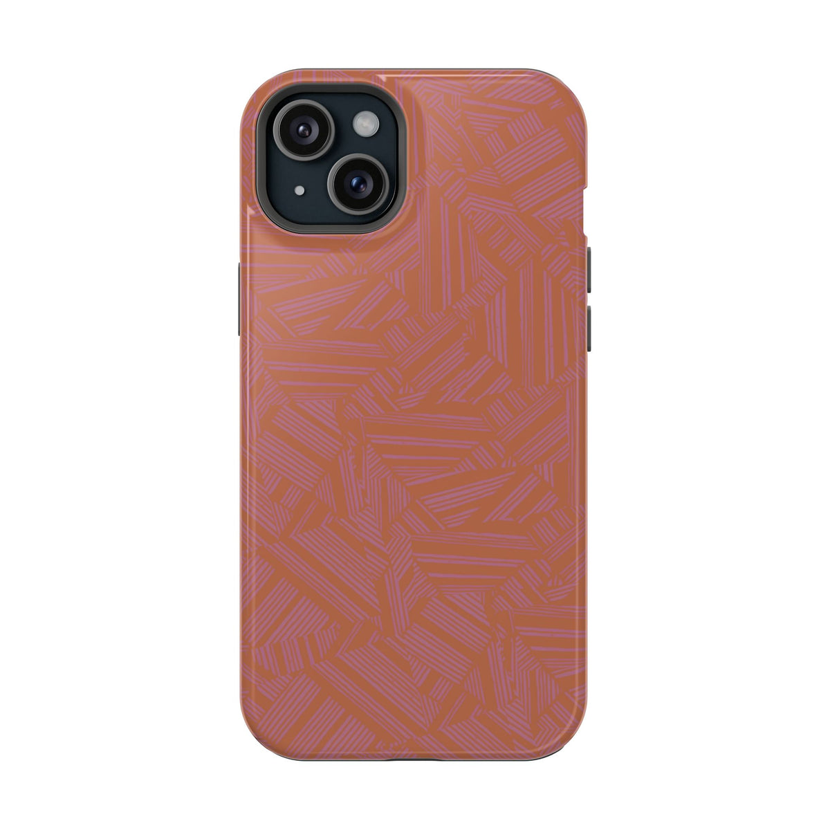 Protective iPhone 18 Pro Max Case With Terracotta Geometric MagSafe Impact Resistance