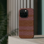 Striped Leather-Texture Magnetic Phone Case — Impact-Resistant iPhone Cover, camera shield wireless charging iphone 18 pro max case