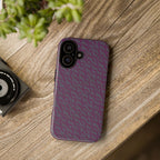 Shockproof Iphone 17 Pro Cover, Purple Geometric Dual-Layer TPU Case, UV-Protected