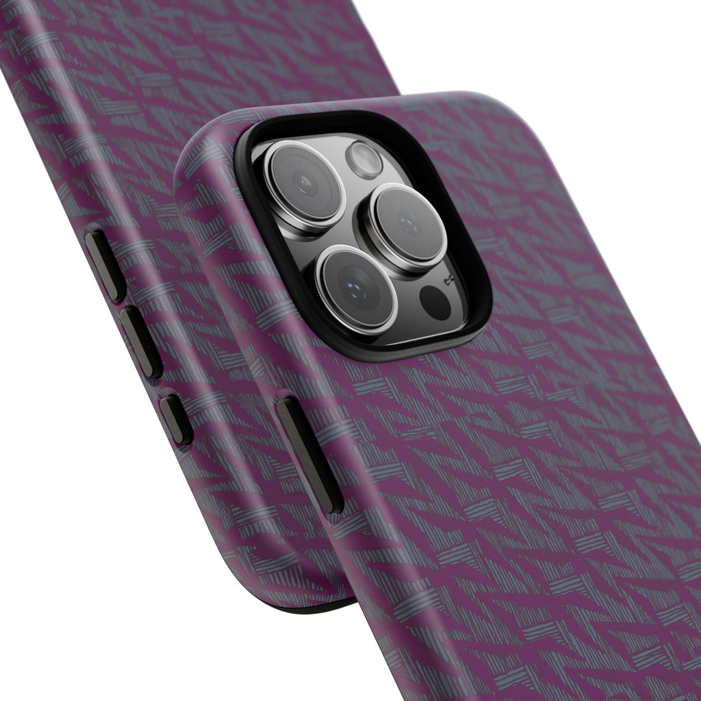 Shockproof Iphone 17 Pro Cover, Purple Geometric Dual-Layer TPU Case, UV-Protected