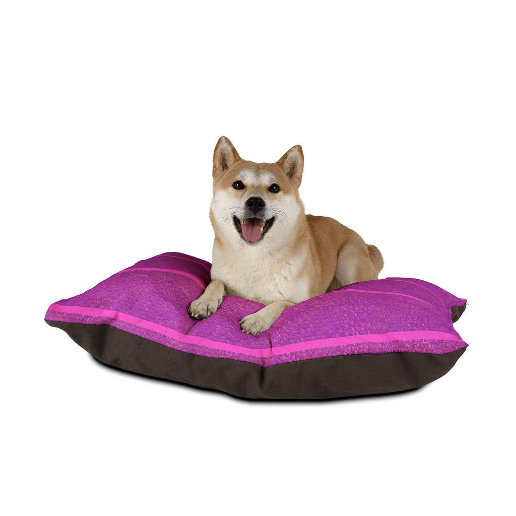 Plush Purple Stripe Pet Bed — Soft Cozy Cushion for Dogs & Cats
