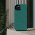 Magnetic Impact-Resistant Phone Case — Teal Geometric Protective Cover, magnetic iphone 18 pro case exploded triple-camera fit
