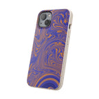 Biodegradable iPhone 17 Case – Purple Orange Marble Swirl Eco-Friendly Protection