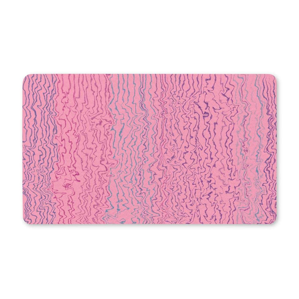 Pink Abstract Wave Polyester Doormat