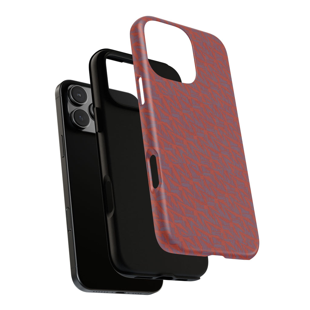 Wireless Charging iPhone 17 ProMax Case – Rugged Red Pebble Texture Shockproof Cover