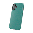 Magnetic Impact-Resistant Phone Case — Teal Geometric Protective Cover, magnetic iphone 18 pro case bottom opening detail