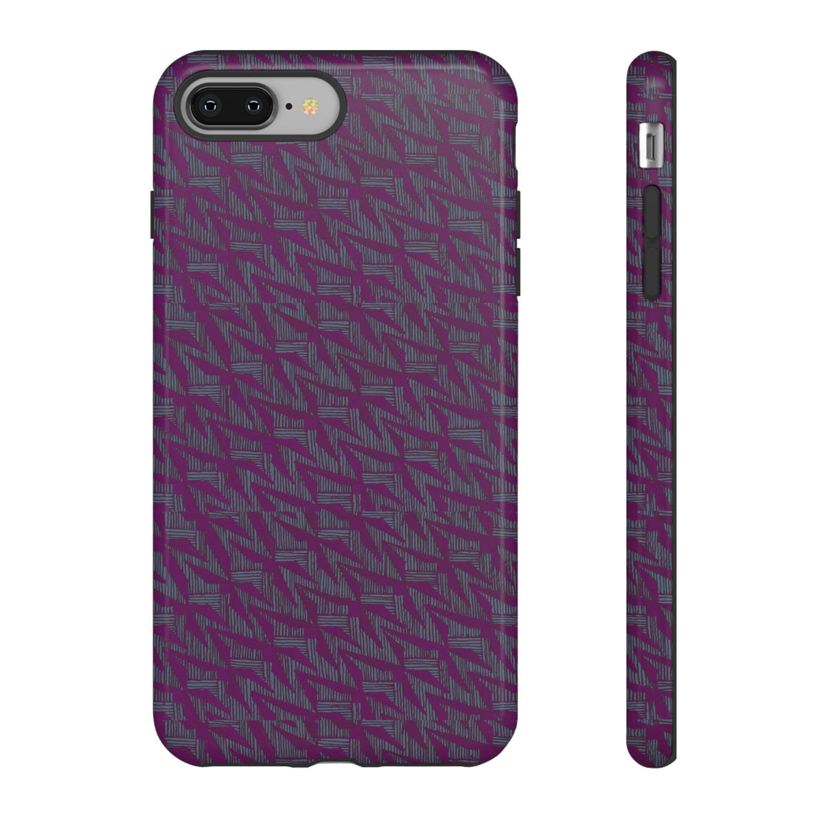 Purple Geometric Tough Phone Case — Protective Slim Phone Cover, protective camera opening and side buttons, shockproof iphone 17 pro cover