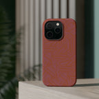 Protective iPhone 18 Pro Max Case With Terracotta Geometric MagSafe Impact Resistance