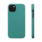 Magnetic Impact-Resistant Phone Case — Teal Geometric Protective Cover, magnetic iphone 18 pro case with raised camera protection