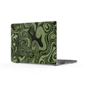 Olive Swirl Matte MacBook Case — Green Marble Abstract Laptop Cover featuring a captivating green swirl design, perfect as an aesthetic case for artists and students alike. This durable matte MacBook case serves as both a stylish everyday carry and a unique laptop skin. Ideal gifts for her or him, this abstract case enhances any tech accessories collection with its boho appeal.