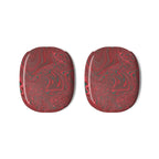 Close-up of AirPods Max Shell Case by Printify in red marble pattern, highlighting the protective headphone shell that adds vibrant style and durability.
