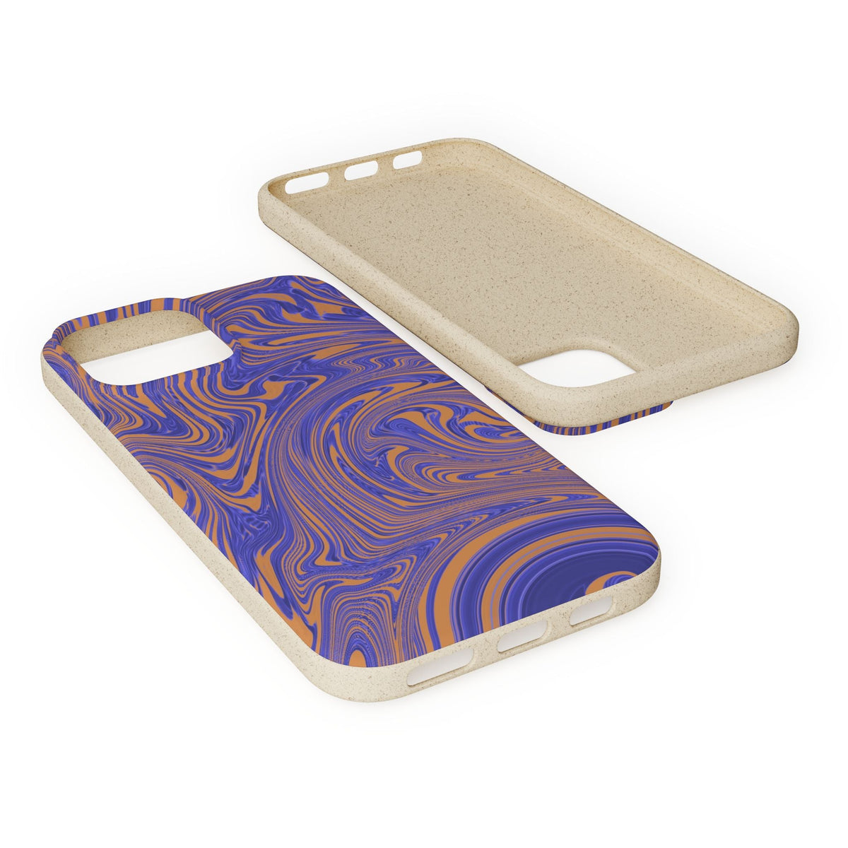 Biodegradable iPhone 17 Case – Purple Orange Marble Swirl Eco-Friendly Protection