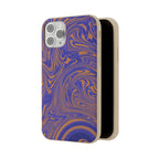 Biodegradable Marble Swirl Phone Case — Purple & Orange Eco-Friendly Protective Cover with a comfortable slim grip; protective biodegradable case _CASETiFY5 alternative.