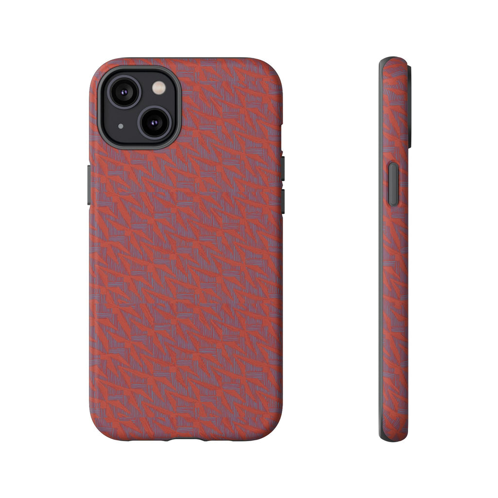 Red Pebble Texture Tough Phone Case — Rugged Shockproof iPhone Cover, wireless charging iphone 17 promax case featuring impact-resistant textured construction