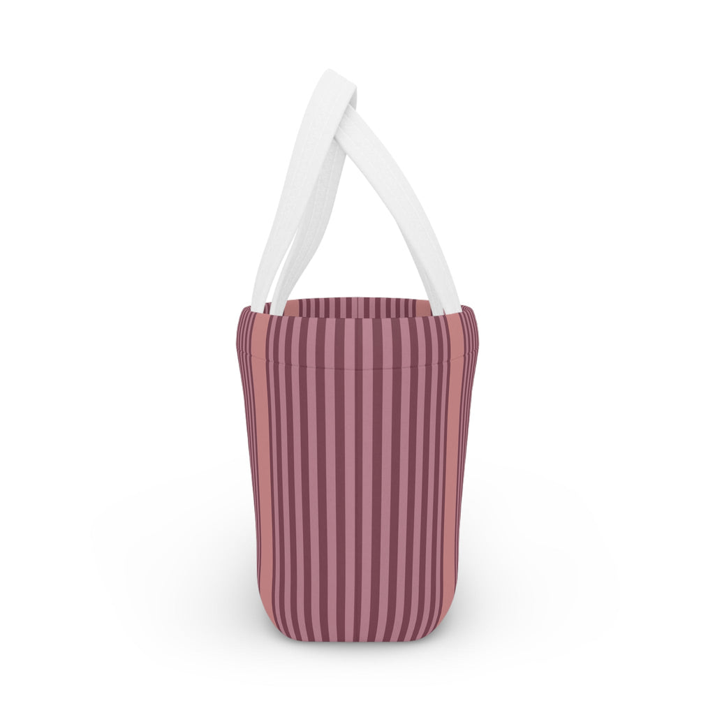 Striped Pink Lunch Bag – Insulated Tote for Work & School