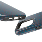 Impact Resistant Phone Case-20% OFF Entire Order, And Free Shipping, Teal Geometric MagSafe case bottom and side detail with precise openings; impact resistant iphone 17 case-20% OFF Entire Order, and Free Shipping.