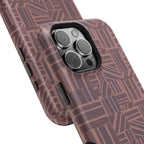 Impact Resistant Iphone 17 Pro Max Case - MagSafe Dual-Layer Geometric Brown Design