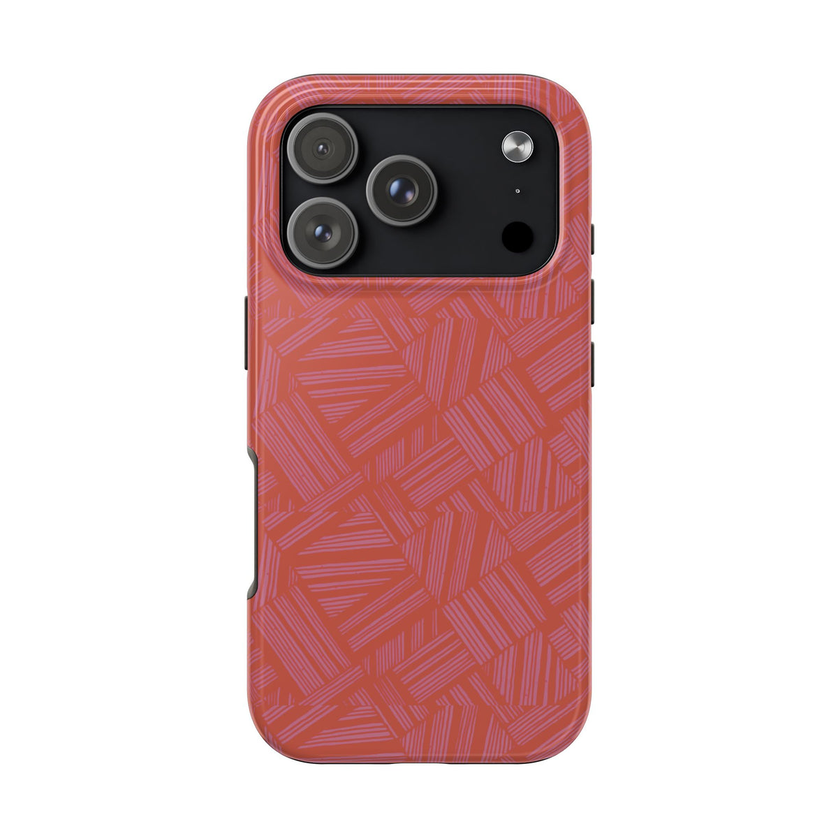Tough Phone Case — Geometric Coral Pattern Protective Cover, shockproof iphone 18 pro case with bold coral abstract pattern