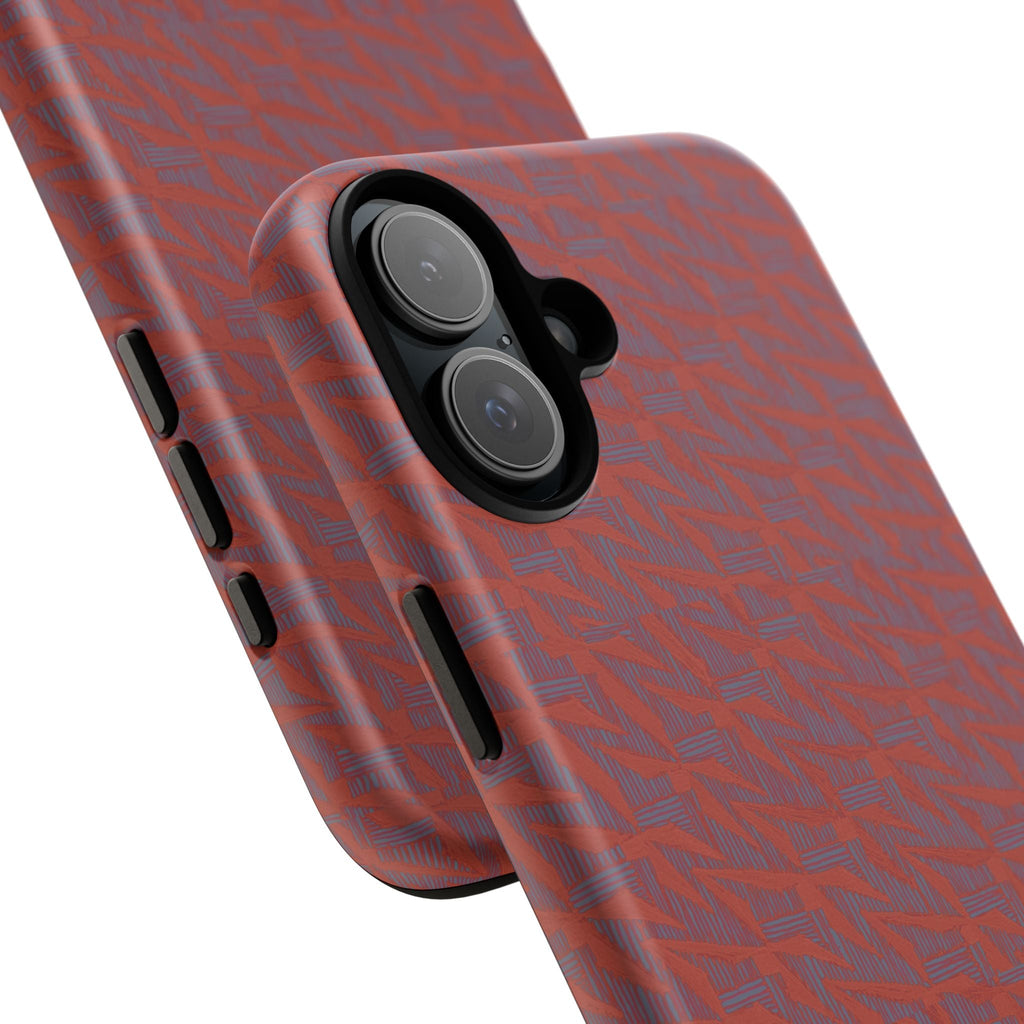 Wireless Charging iPhone 17 ProMax Case – Rugged Red Pebble Texture Shockproof Cover