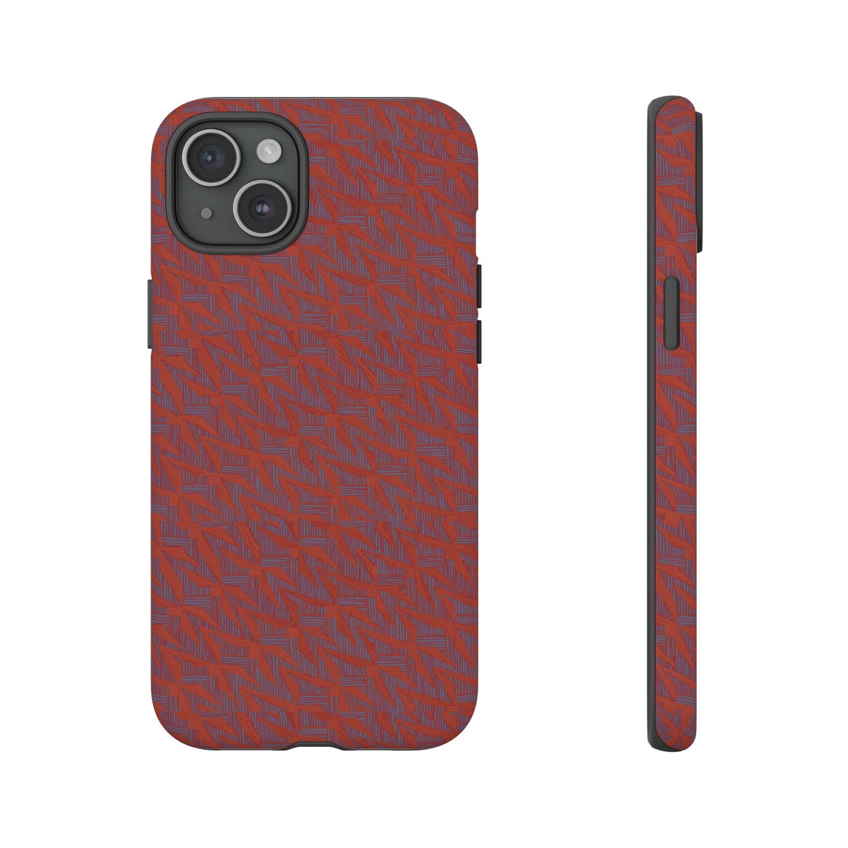 Red Pebble Texture Tough Phone Case — Rugged Shockproof iPhone Cover, wireless charging iphone 17 promax case with camera protection and textured finish