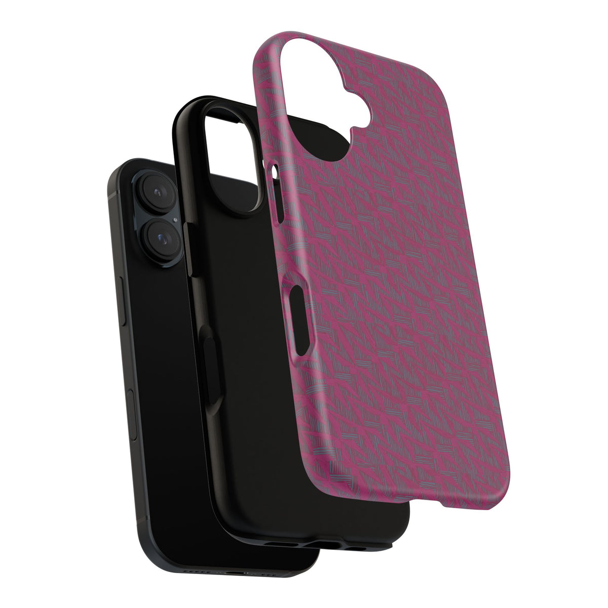 Pink Textured Wireless Charging Case | Premium Slim Dual-Layer Protective iPhone Cover