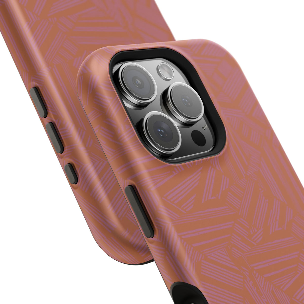 Protective iPhone 18 Pro Max Case With Terracotta Geometric MagSafe Impact Resistance