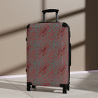 Red Geometric Pattern Carry-On Suitcase — Modern Travel Luggage