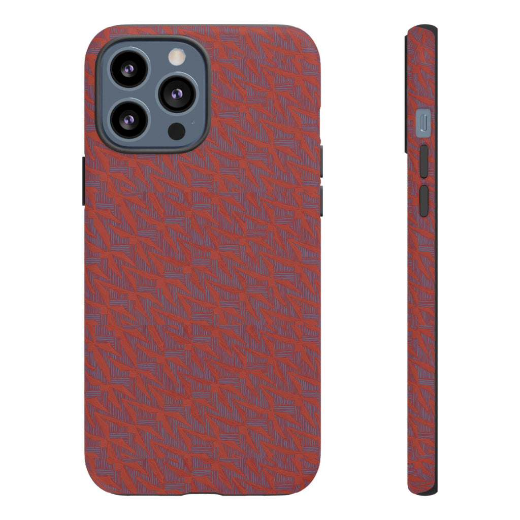 Red Pebble Texture Tough Phone Case — Rugged Shockproof iPhone Cover, wireless charging iphone 17 promax case featuring durable textured red shell